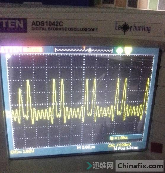 L1电感前不良电波