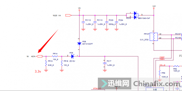 在测ACIN也有3.3V