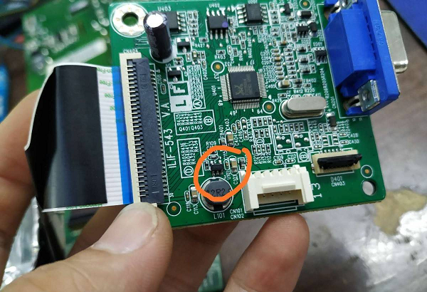 联想te20-14液晶显示器黑屏不显示通病维修 图1