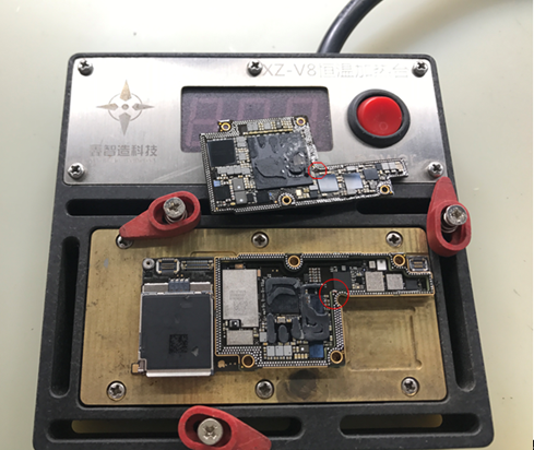 iPhoneX摔后手机无基带，屏幕有绿线维修 图3