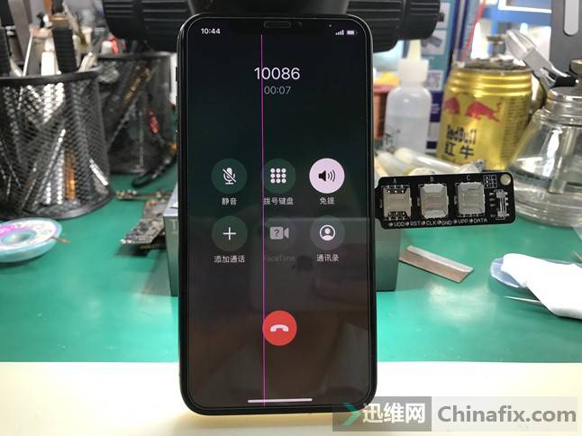 iPhoneX摔后手机无基带，屏幕有绿线维修 图9