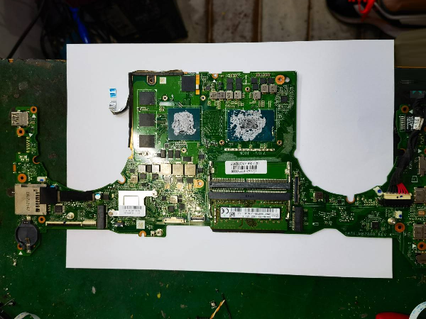 华硕FX63V笔记本触发后断电维修 图1